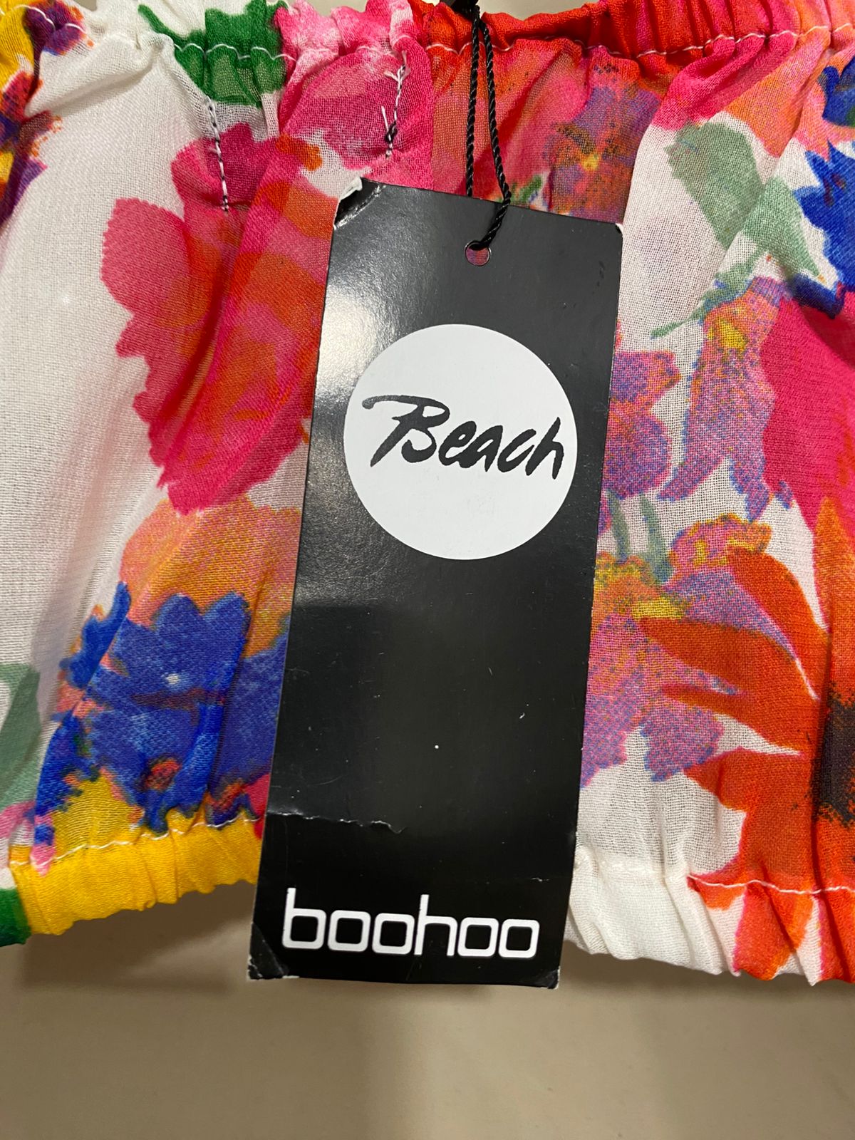 BOOHOO |L| A32| VIBRANT MULTICOLOR FLORAL CROP TOP & TIE-FRONT SARONG SKIRT CO-ORD SET
