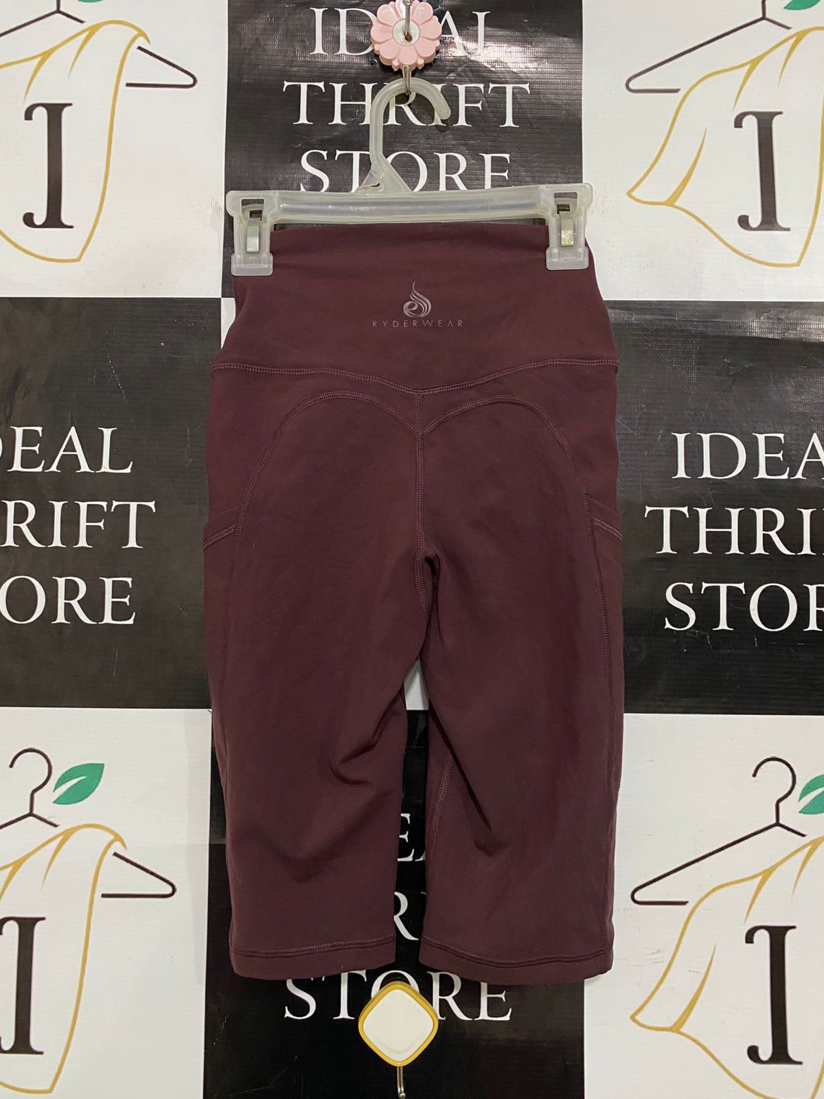 RYDER WEAR |XS| WAIST 18| A32| MAROON HIGH-WAISTED POCKET ACTIVEWEAR BIKE SHORTS