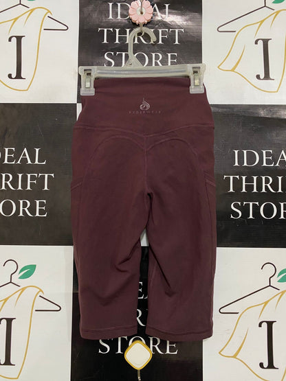 RYDER WEAR |XS| WAIST 18| A32| MAROON HIGH-WAISTED POCKET ACTIVEWEAR BIKE SHORTS