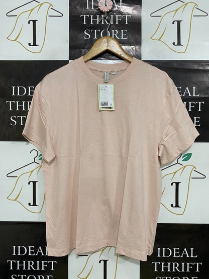 H&M |M| BUST 20| A32| BLUSH PINK CASUAL SHORT-SLEEVE T-SHIRT