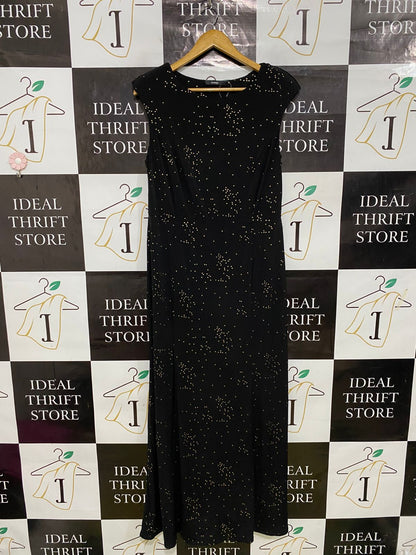 GEORGE |M| BUST 17| A32| BLACK & GOLD STARBURST-STUDDED SLEEVELESS MAXI DRESS