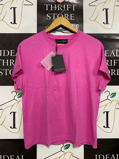 DECJUBA |M/L| BUST 19| A32| HOT PINK BOXY-FIT CASUAL SHORT-SLEEVE T-SHIRT