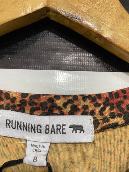 RUNNING BARE |S| BUST 18| A32| BROWN LEOPARD-PRINT SLEEVELESS ACTIVE TANK TOP
