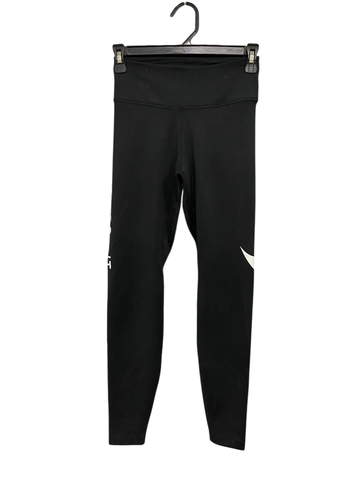 NIKE |XS| WAIST 23| A33| BLACK & WHITE SWOOSH-LOGO ACTIVE ATHLETIC LEGGINGS