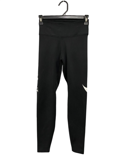 NIKE |XS| WAIST 23| A33| BLACK & WHITE SWOOSH-LOGO ACTIVE ATHLETIC LEGGINGS
