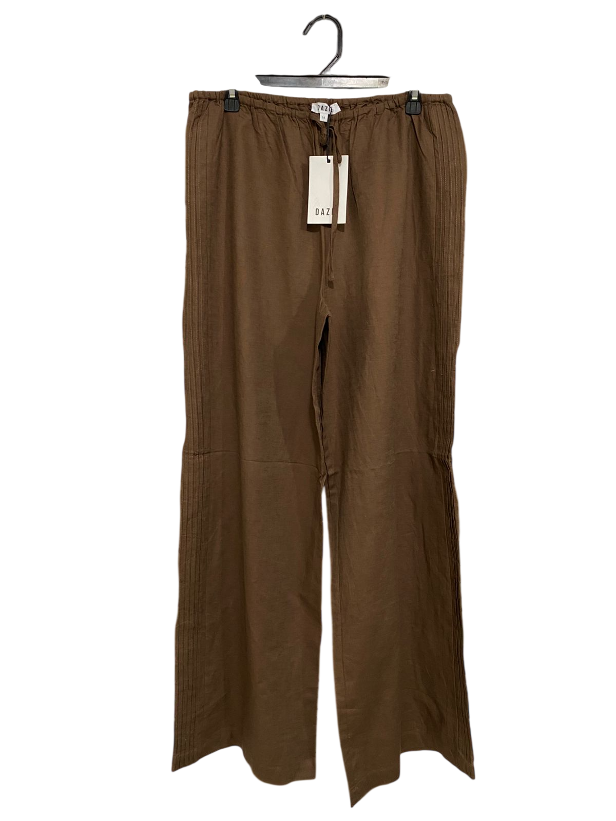 DAZIE |L| WAIST 30| A33| BROWN DRAWSTRING WIDE-LEG LOUNGE PANTS