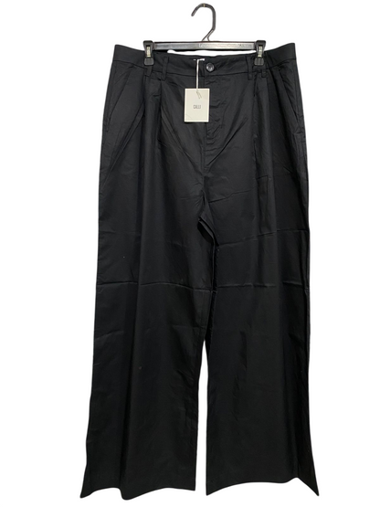 CALLI |XXL| WAIST 36| A33| BLACK TAILORED WIDE-LEG TROUSERS