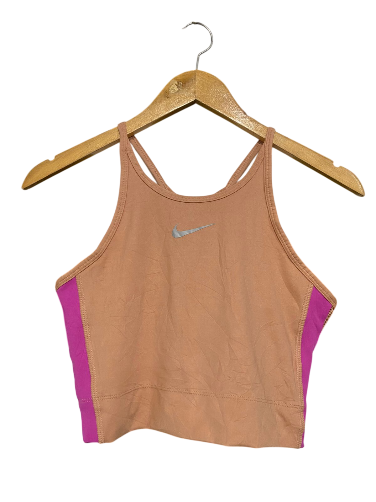 NIKE |S| BUST 14| A33| NUDE & MAGENTA SWOOSH ACTIVE CROP TANK TOP