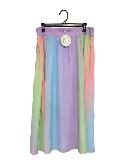 LITTLE PARTY DRESS |XL| WAIST 36| A33| PASTEL RAINBOW GRADIENT GATHERED MAXI SKIRT