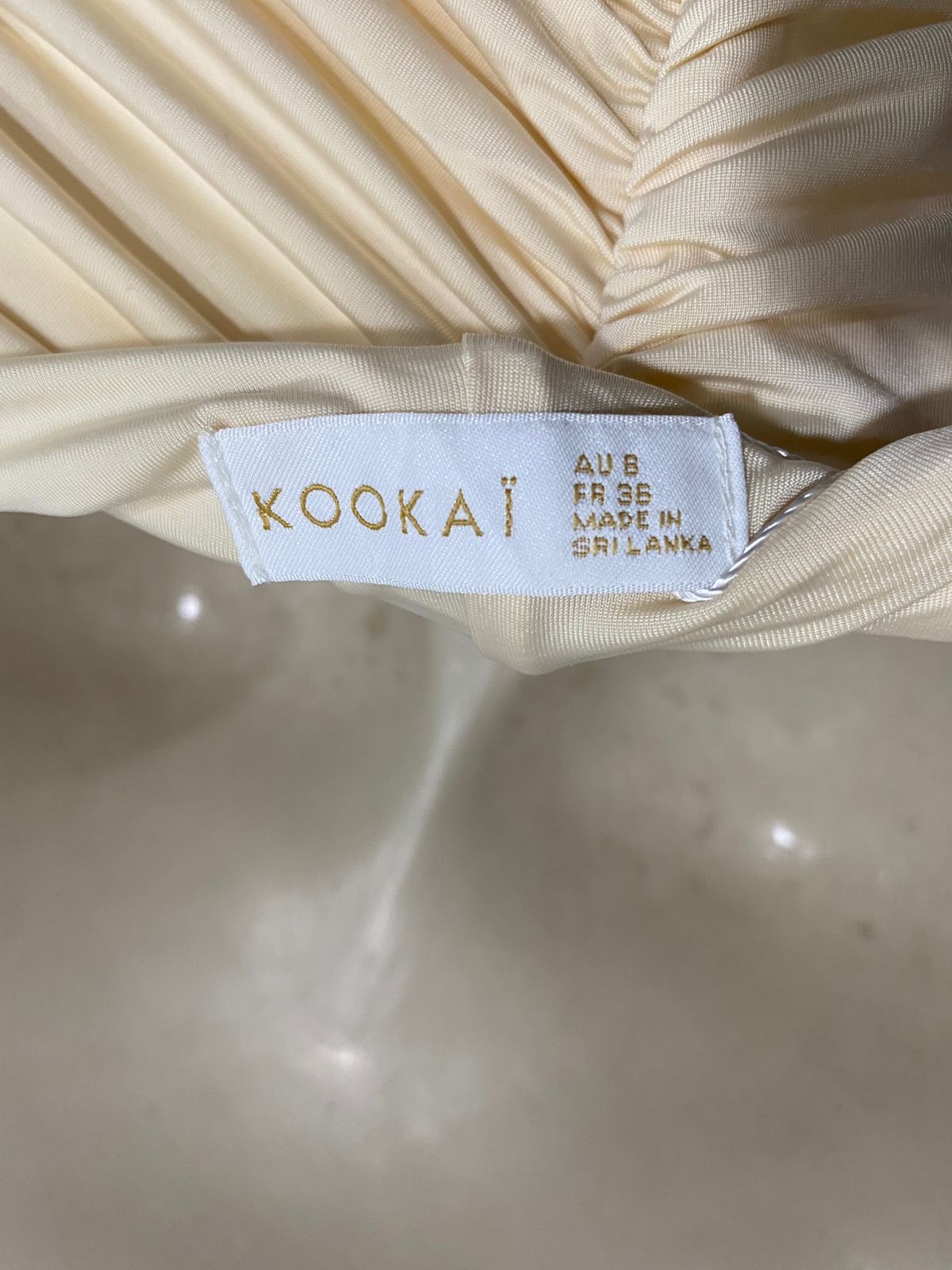 KOOKAI |S| BUST 14| A33| PASTEL YELLOW STRAWLESS RUFFLED RUCHED CORSET TUBE TOP