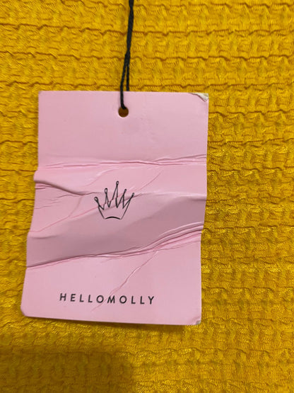 HELLO MOLLY |M| BUST 14| A33| MUSTARD YELLOW TEXTURED RACERBACK CROP TOP