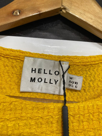 HELLO MOLLY |M| BUST 14| A33| MUSTARD YELLOW TEXTURED RACERBACK CROP TOP