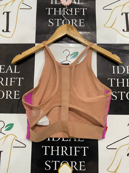 NIKE |S| BUST 14| A33| NUDE & MAGENTA SWOOSH ACTIVE CROP TANK TOP