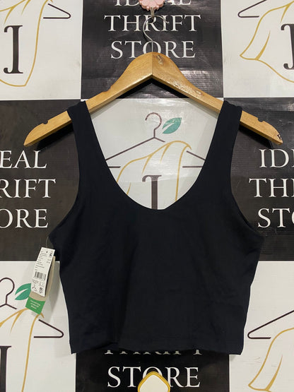 CIRCUIT |M| BUST 14| A33| BLACK RECYCLED NYLON ACTIVE CROP TOP SPORTS BRA