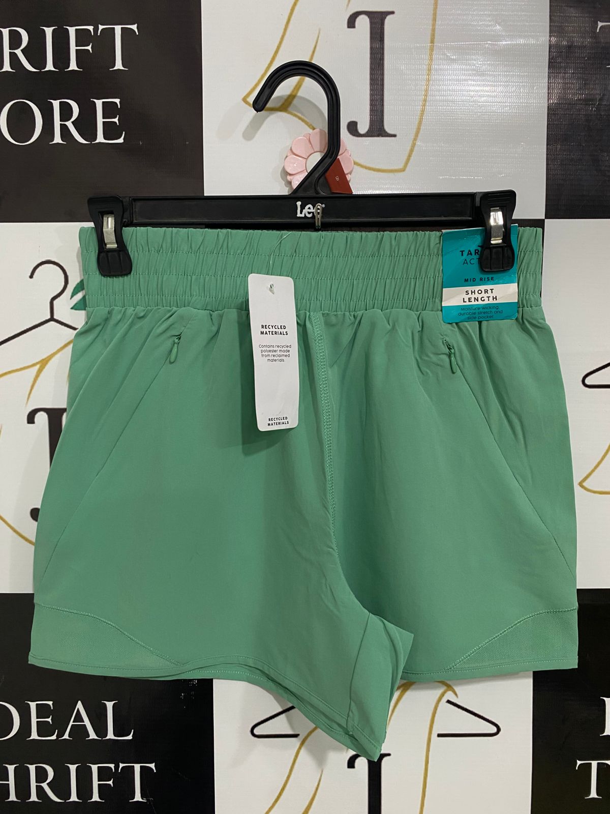 TARGET ACTIVE |S| WAIST 26| A33| SAGE GREEN RECYCLED MATERIALS ACTIVE RUNNING SHORTS