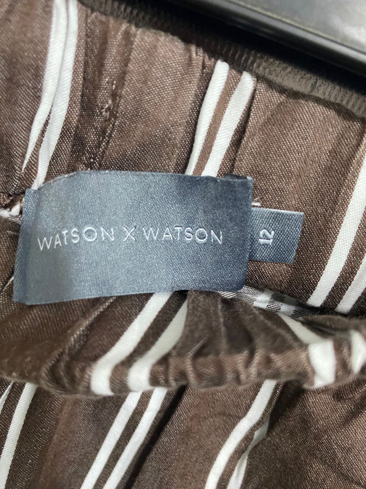 WASTSON X WATSON |M| WAIST 28| A33| BROWN & WHITE STRIPED ELASTIC-WAIST CASUAL SHORTS