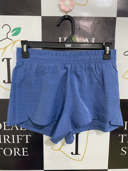 ADIDAS |XS| WAIST 26| A33| BLUE HEATHERED ACTIVE RUNNING SHORTS