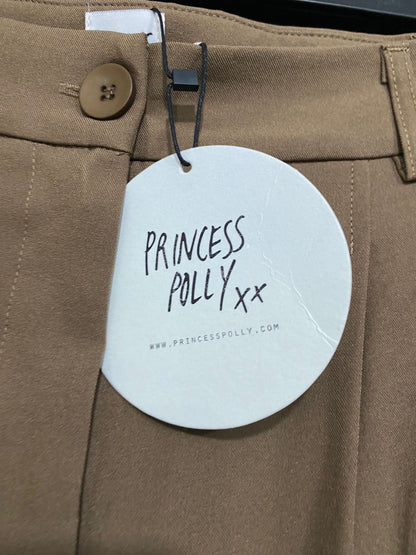 PRINCESS POLLY |L| WAIST 32| A33| KHAKI BROWN TAILORED WIDE-LEG TROUSERS