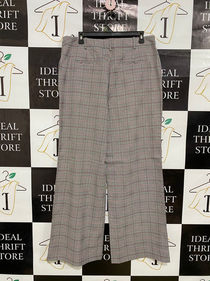 DAVID LAWRENCE |XL| WAIST 34| A33| GREY CHECK TAILORED WIDE-LEG TROUSERS