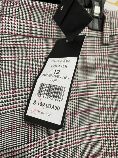 DAVID LAWRENCE |XL| WAIST 34| A33| GREY CHECK TAILORED WIDE-LEG TROUSERS