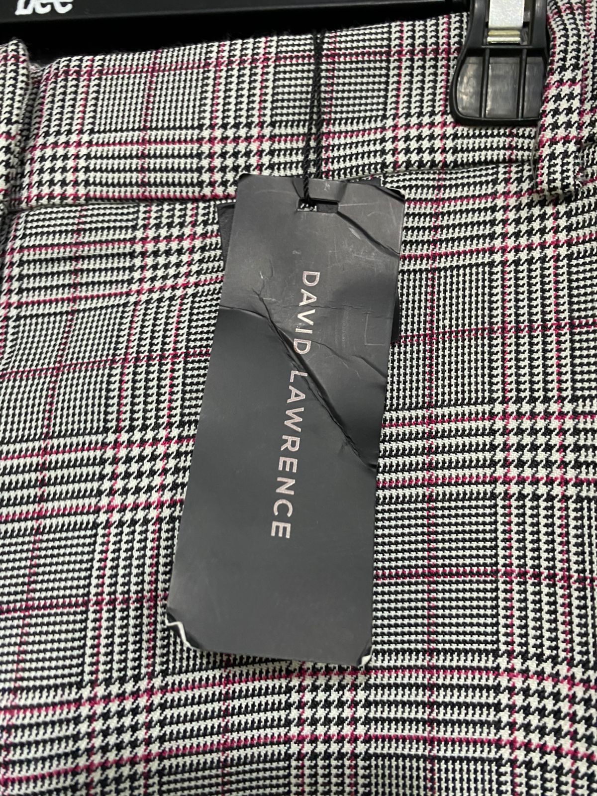 DAVID LAWRENCE |XL| WAIST 34| A33| GREY CHECK TAILORED WIDE-LEG TROUSERS