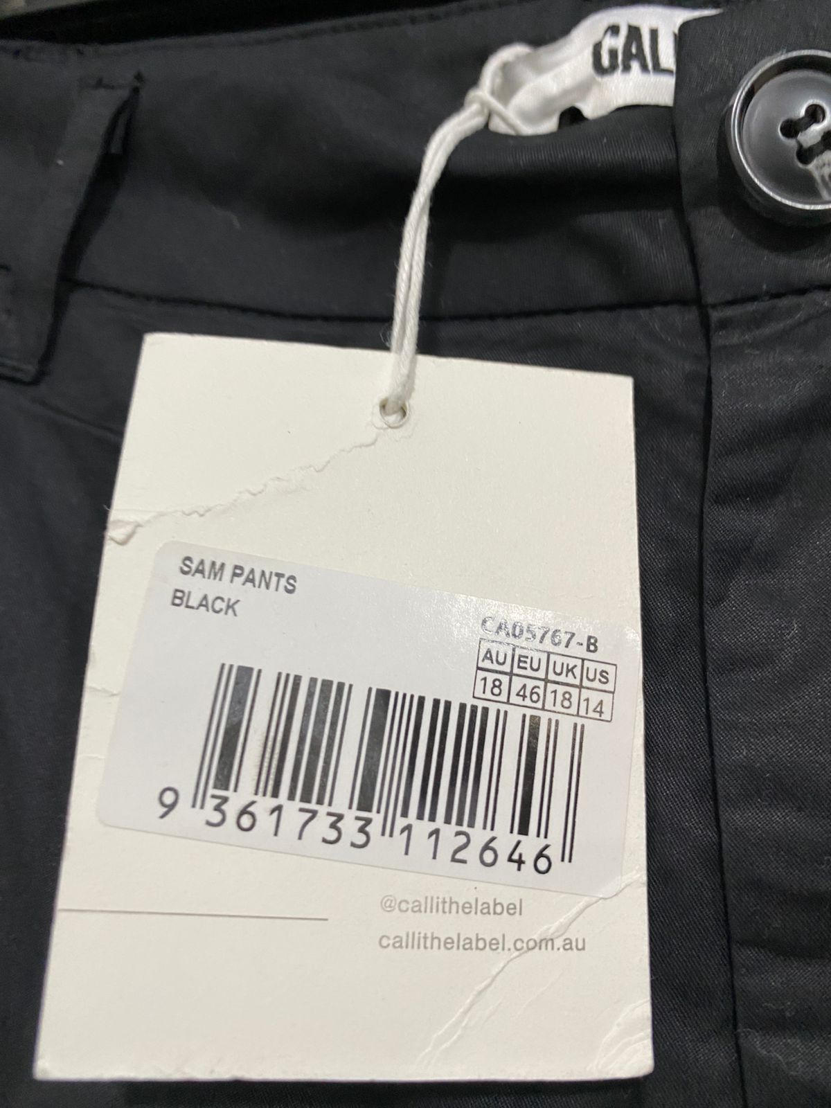 CALLI |XXL| WAIST 36| A33| BLACK TAILORED WIDE-LEG TROUSERS