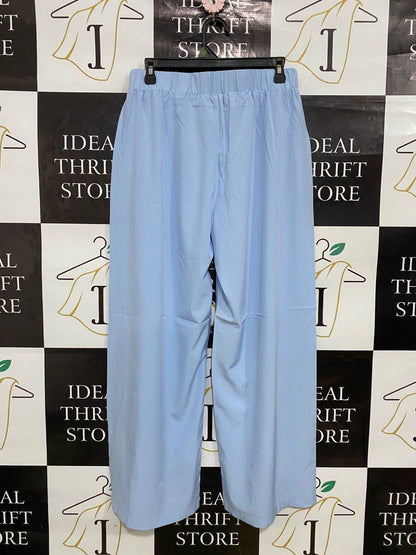 |L| WAIST 29| A33| LIGHT BLUE DRAWSTRING WIDE-LEG LOUNGE PANTS