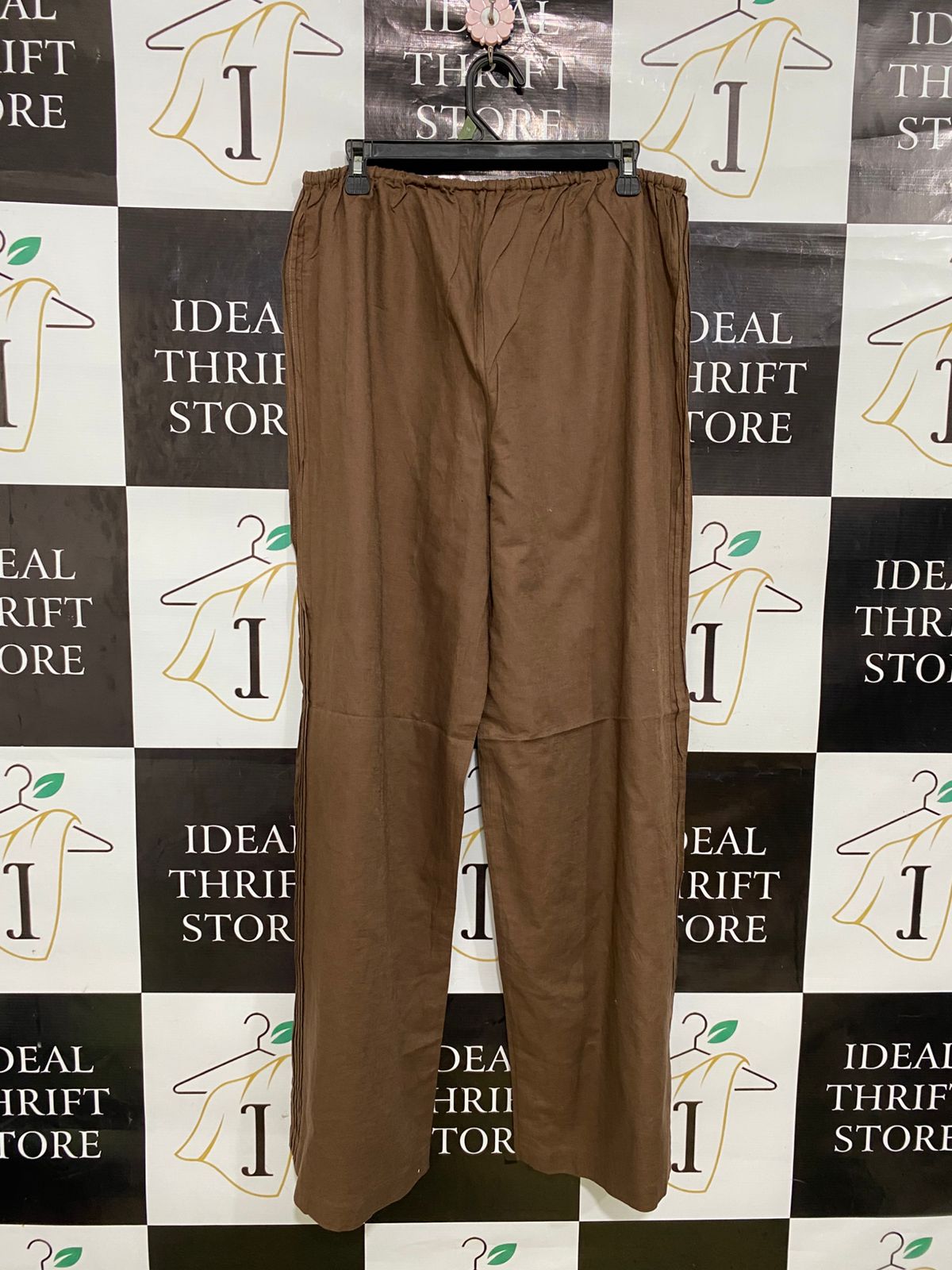 DAZIE |L| WAIST 30| A33| BROWN DRAWSTRING WIDE-LEG LOUNGE PANTS