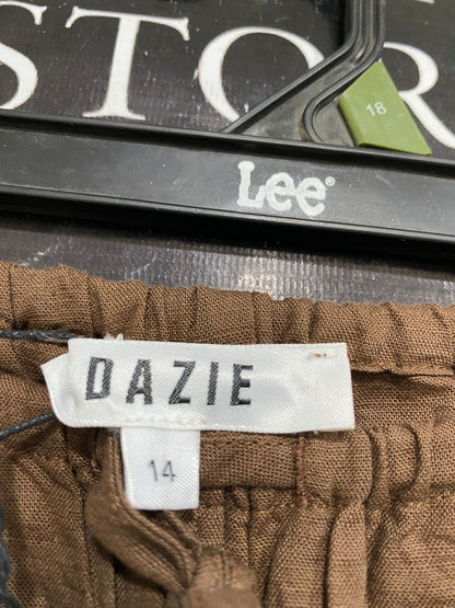 DAZIE |L| WAIST 30| A33| BROWN DRAWSTRING WIDE-LEG LOUNGE PANTS