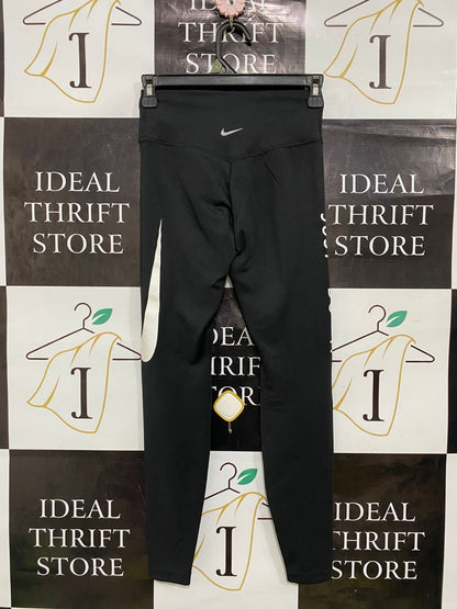 NIKE |XS| WAIST 23| A33| BLACK & WHITE SWOOSH-LOGO ACTIVE ATHLETIC LEGGINGS