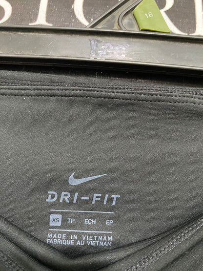 NIKE |XS| WAIST 23| A33| BLACK & WHITE SWOOSH-LOGO ACTIVE ATHLETIC LEGGINGS