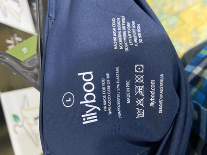 LILYBOD |L| WAIST 26| A33| NAVY BLUE HIGH-WAIST ACTIVE FLARED YOGA PANTS
