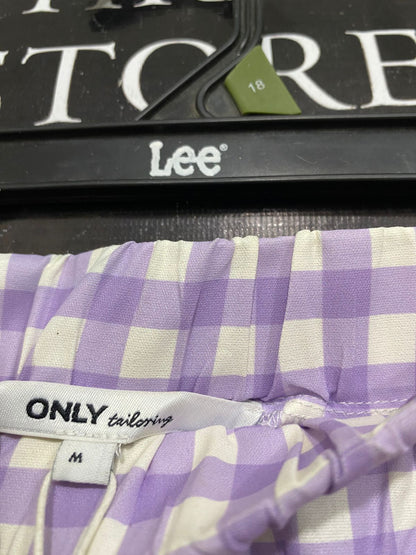 ONLY |M| WAIST 27| A33| LILAC & WHITE GINGHAM CHECK LOUNGE TROUSERS