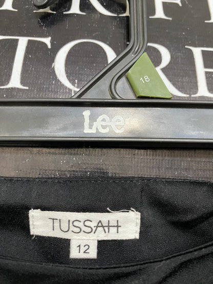 TUSSAH |M| WAIST 28| A33| BLACK HIGH-WAIST FLUID MAXI SKIRT