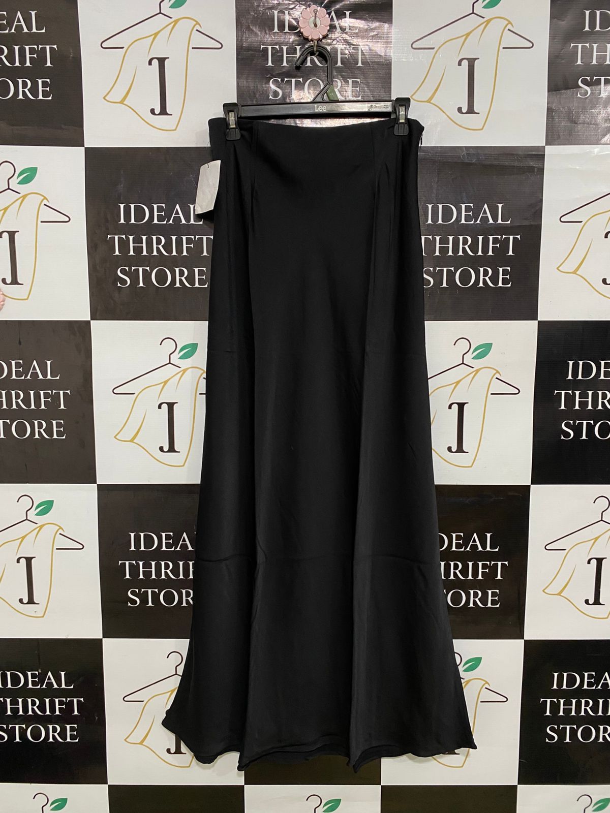TUSSAH |M| WAIST 28| A33| BLACK HIGH-WAIST FLUID MAXI SKIRT