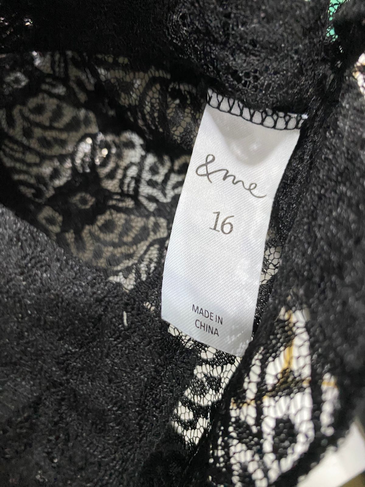& ME |L| BUST 19| A33| BLACK SHEER LACE BUTTON-UP COLLARED SHIRT