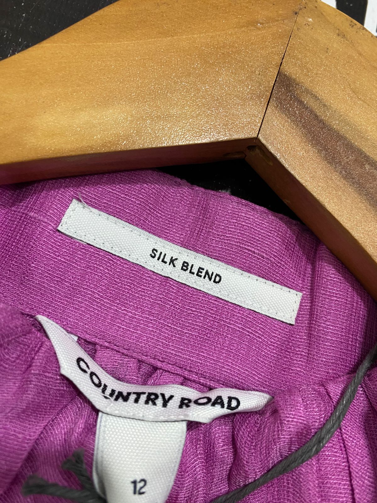 COUNRTY ROAD |M| BUST 23| A33| MAGENTA RUCHED-DETAIL LONG-SLEEVE BLOUSE