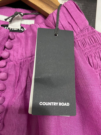COUNRTY ROAD |M| BUST 23| A33| MAGENTA RUCHED-DETAIL LONG-SLEEVE BLOUSE