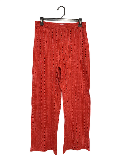 ZARA |M| WAIST 29| A34| RUST ORANGE CROCHET EYELET LACE WIDE-LEG TROUSERS