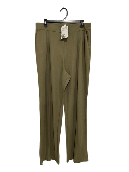 H&M |L| WAIST 34| A34| OLIVE GREEN HIGH-WAISTED FRONT-PLEAT WIDE-LEG TROUSERS
