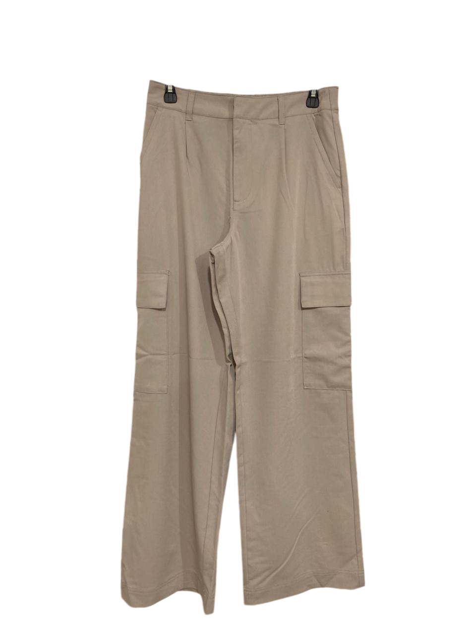 ANKO |M| WAIST 28| A34| BEIGE HIGH-WAISTED UTILITY CARGO WIDE-LEG TROUSERS