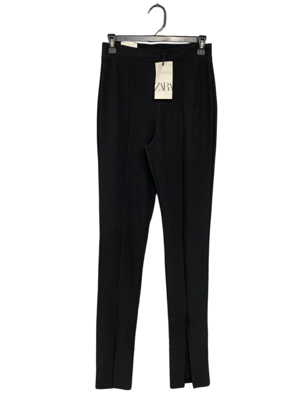 ZARA |M| WAIST 26| A34| BLACK HIGH-WAISTED FRONT-SLIT TAILORED TROUSERS