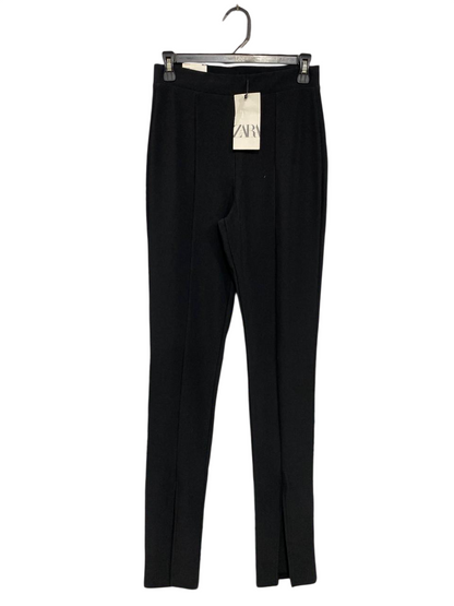 ZARA |M| WAIST 26| A34| BLACK HIGH-WAISTED FRONT-SLIT TAILORED TROUSERS