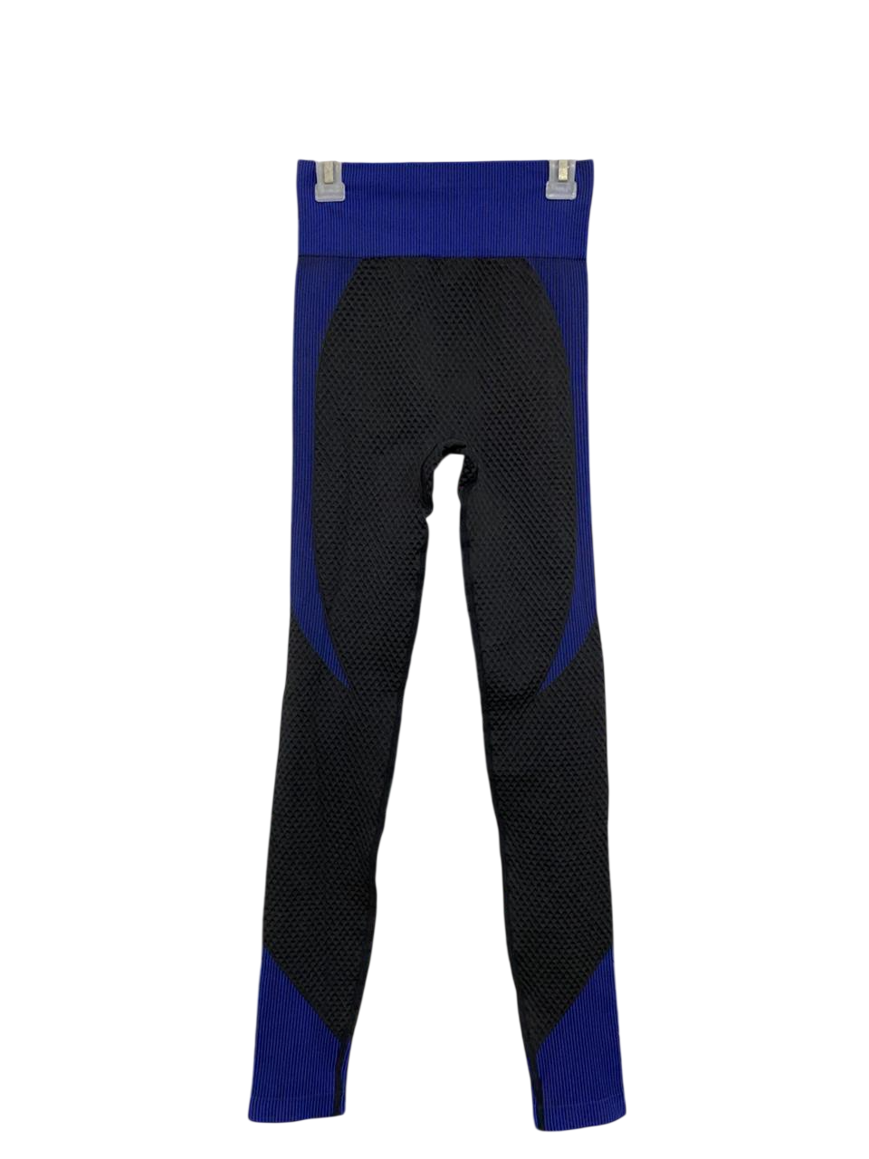 NOVA FASHION |XS| WAIST 21| A34| BLUE & BLACK SEAMLESS MESH-PANEL ATHLETIC LEGGINGS