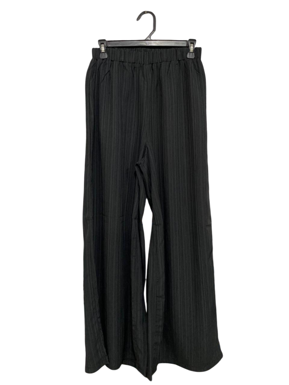 SHEIN |M| WAIST 26| A34| BLACK PLEATED ELASTIC-WAIST WIDE-LEG TROUSERS