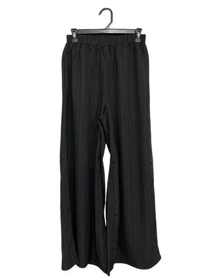 SHEIN |M| WAIST 26| A34| BLACK PLEATED ELASTIC-WAIST WIDE-LEG TROUSERS