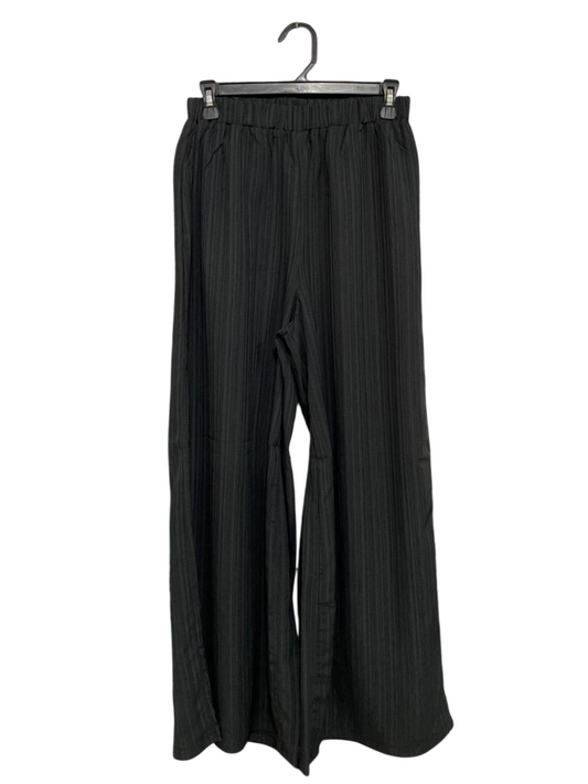 SHEIN |M| WAIST 26| A34| BLACK PLEATED ELASTIC-WAIST WIDE-LEG TROUSERS