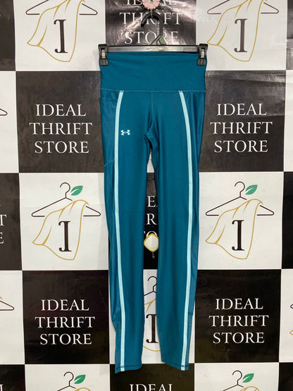 UNDER ARMOUR |XS| WAIST 22| A34| TEAL HIGH-WAISTED ATHLETIC LEGGINGS