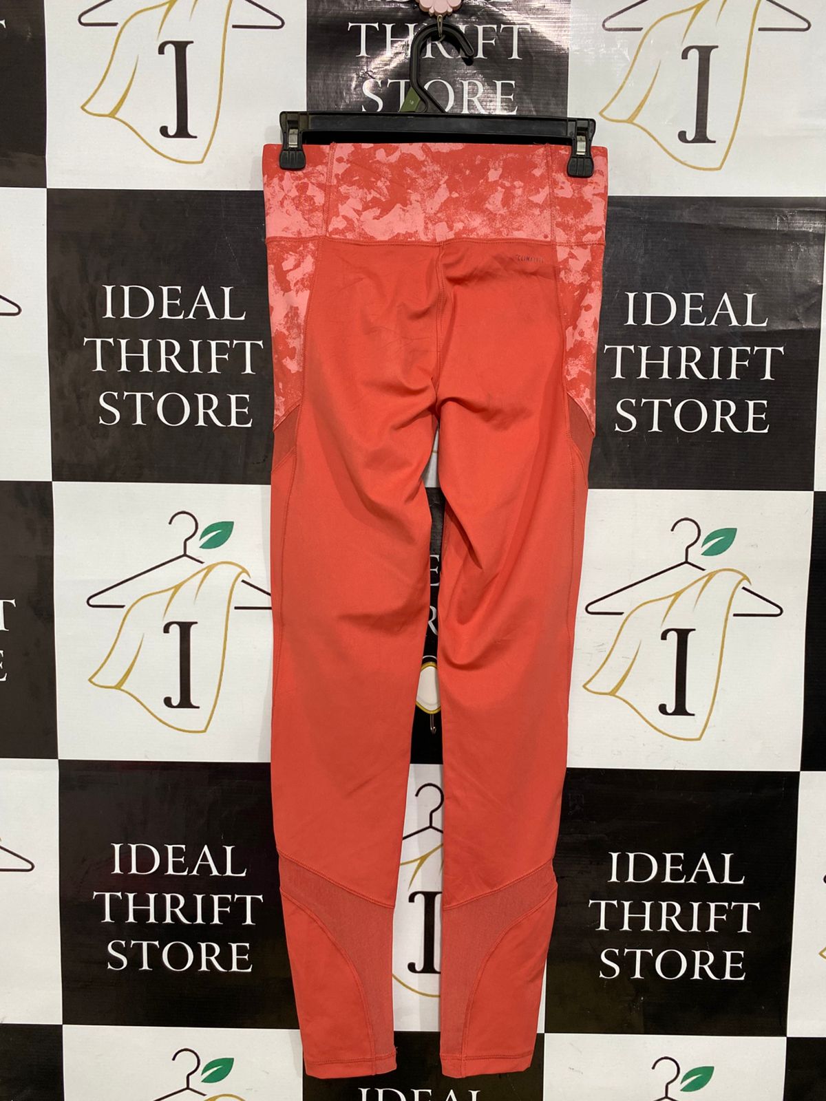ADIDAS |S| WAIST 26| A34| CORAL CAMO & MESH ACCENT ATHLETIC LEGGINGS