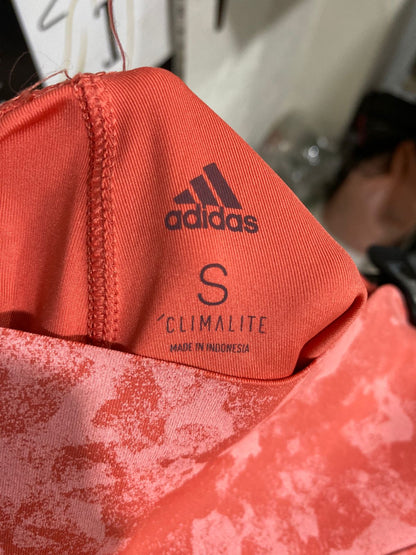 ADIDAS |S| WAIST 26| A34| CORAL CAMO & MESH ACCENT ATHLETIC LEGGINGS
